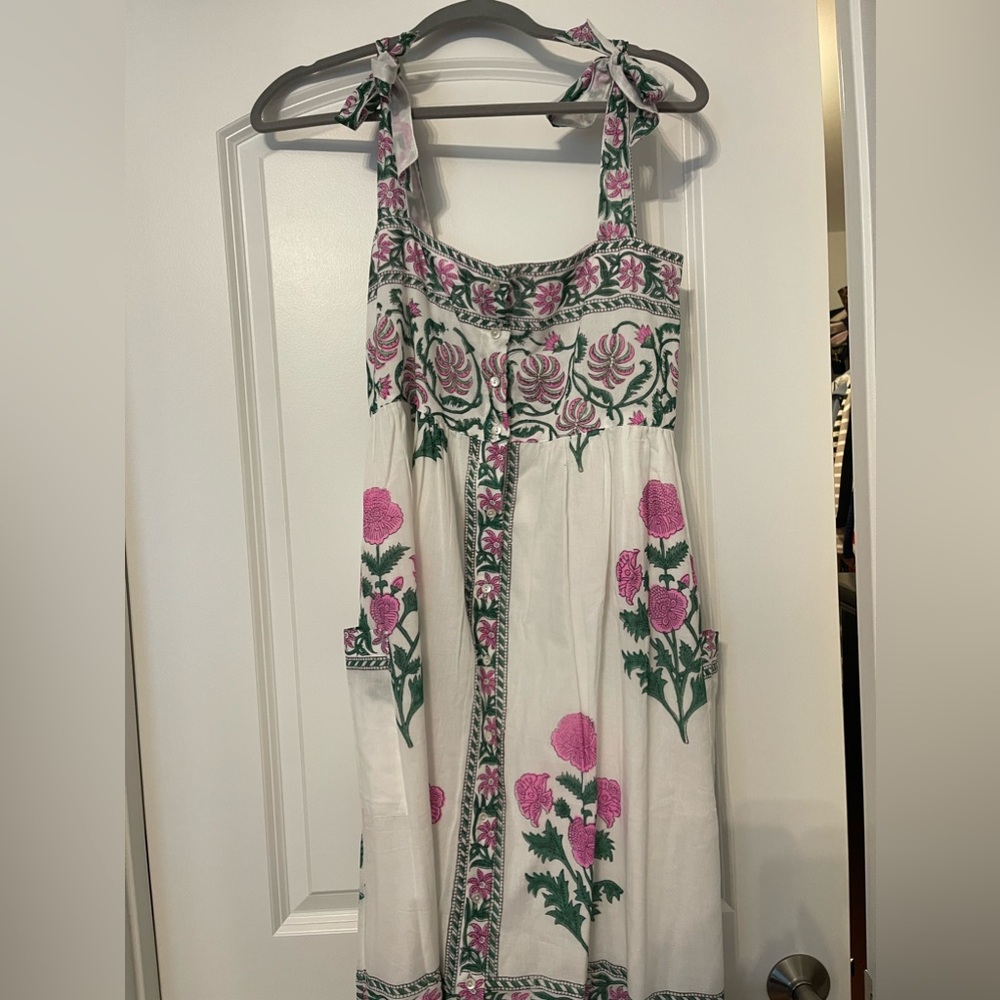 NWT Juliet Dunn Poppy Tie shoulder midi dress